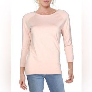 Calvin Klein Embellished Three-Quarter Sleeve Pullover Sweater